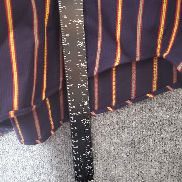 Vintage 90s Faconnable Albert Goldberg Shirt Mens M Navy Striped Button Down - Picture 6 of 10